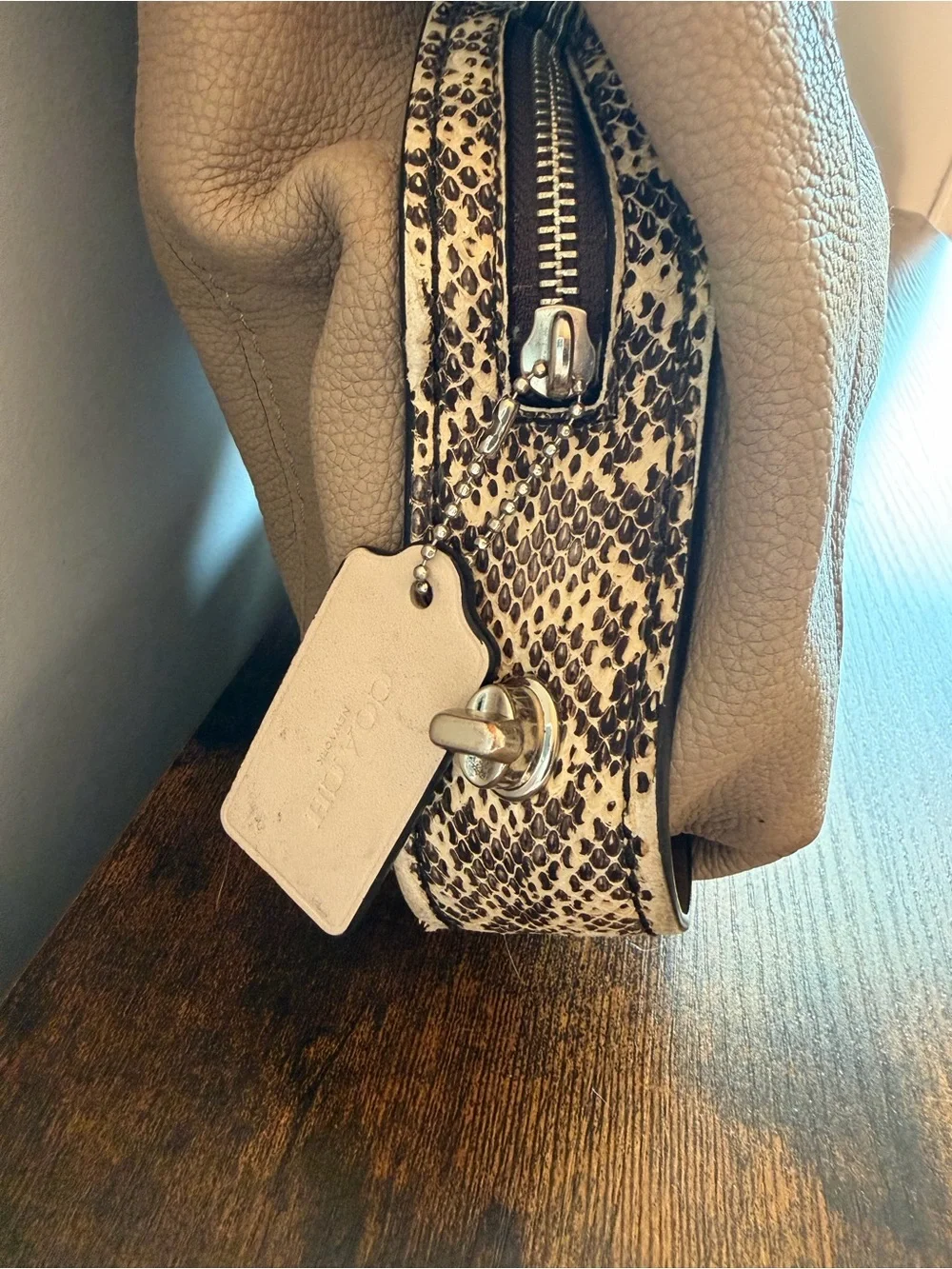 Coach Edie 31 Pebble Leather Shoulder Bag Style 57670 Beige